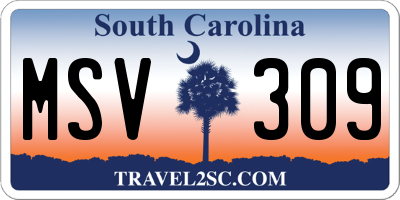 SC license plate MSV309