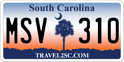 SC license plate MSV310