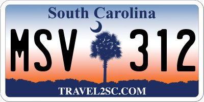 SC license plate MSV312