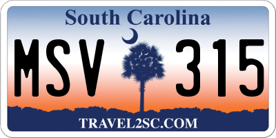 SC license plate MSV315