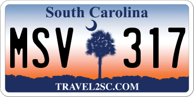 SC license plate MSV317