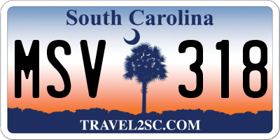 SC license plate MSV318