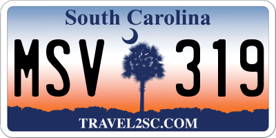 SC license plate MSV319