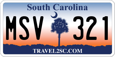 SC license plate MSV321
