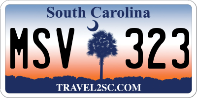 SC license plate MSV323