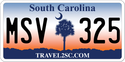 SC license plate MSV325