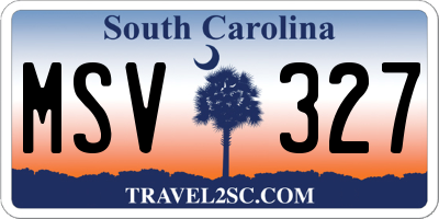 SC license plate MSV327
