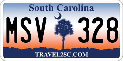 SC license plate MSV328