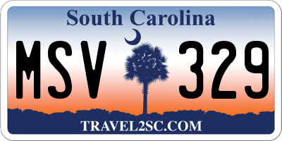SC license plate MSV329