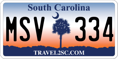 SC license plate MSV334