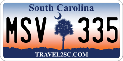 SC license plate MSV335
