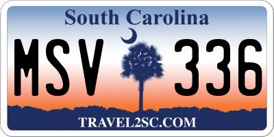 SC license plate MSV336