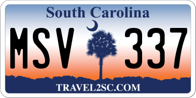 SC license plate MSV337