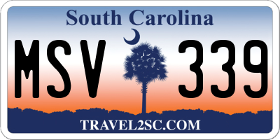 SC license plate MSV339