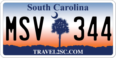 SC license plate MSV344
