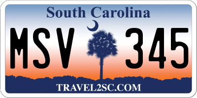 SC license plate MSV345