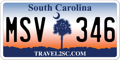 SC license plate MSV346