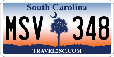SC license plate MSV348