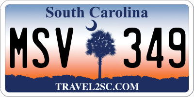 SC license plate MSV349