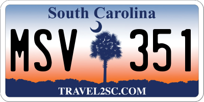 SC license plate MSV351