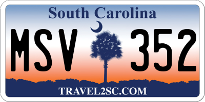SC license plate MSV352