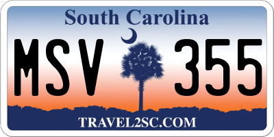 SC license plate MSV355