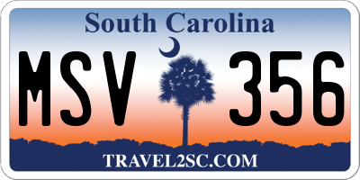SC license plate MSV356