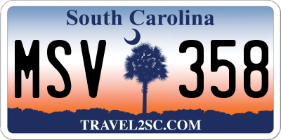 SC license plate MSV358