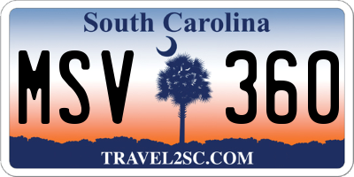 SC license plate MSV360