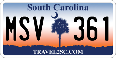 SC license plate MSV361