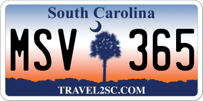 SC license plate MSV365