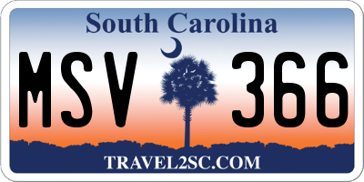 SC license plate MSV366