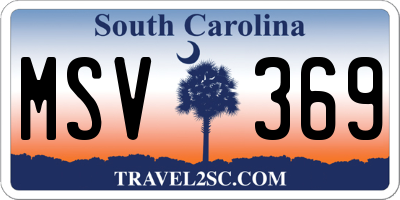 SC license plate MSV369