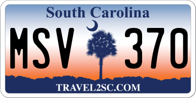 SC license plate MSV370