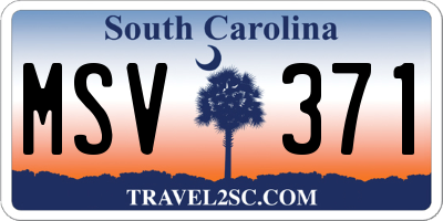 SC license plate MSV371