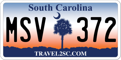 SC license plate MSV372