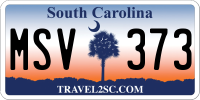 SC license plate MSV373