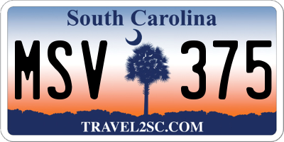 SC license plate MSV375
