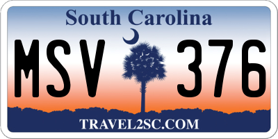 SC license plate MSV376