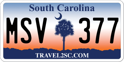 SC license plate MSV377