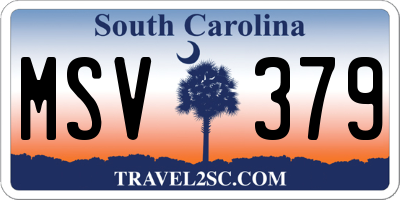 SC license plate MSV379