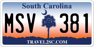SC license plate MSV381
