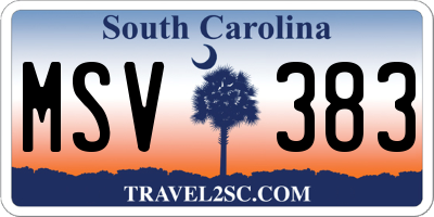 SC license plate MSV383