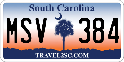 SC license plate MSV384