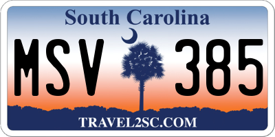 SC license plate MSV385