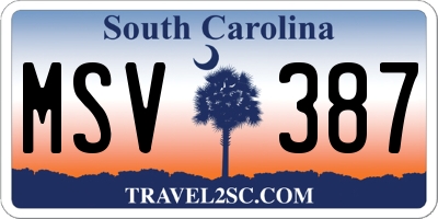 SC license plate MSV387