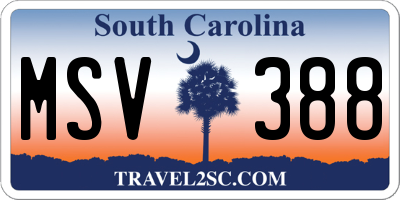 SC license plate MSV388
