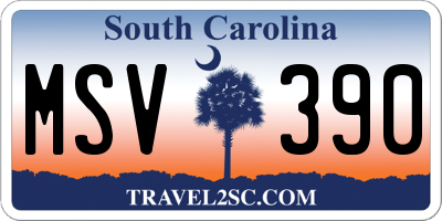 SC license plate MSV390