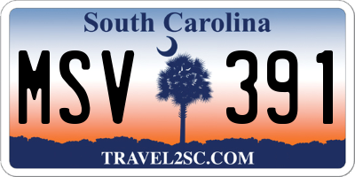 SC license plate MSV391