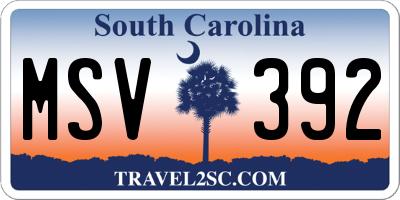 SC license plate MSV392